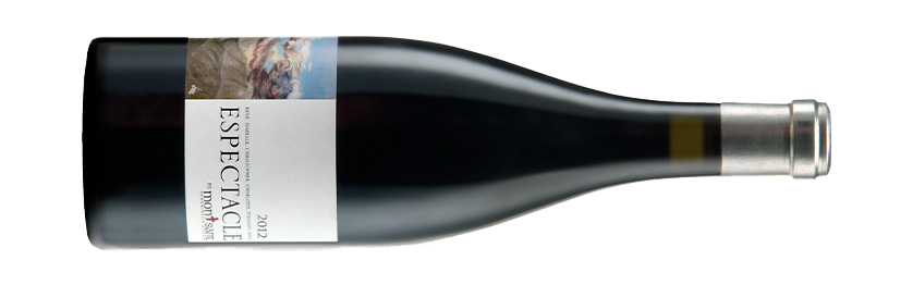 Espectacle 2016 Rotwein Montsant liegende Flasche