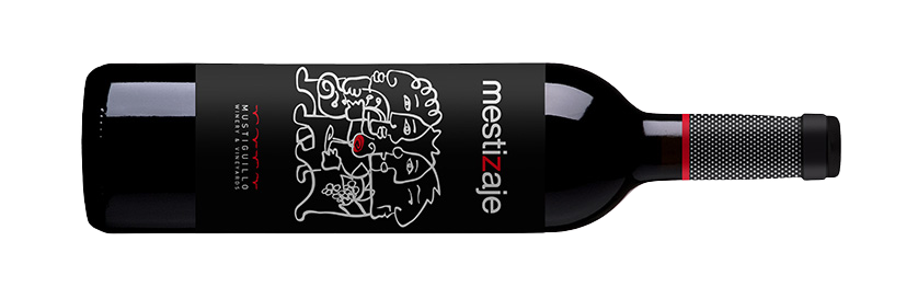 Mustiguillo - Mestizaje Tinto 2015 Magnum Rotwein Valencia liegende Flasche